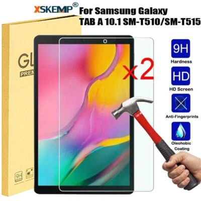 2Pcs Samsung Tab A 10.1 T510 T515 Tempered Glass Screen Protector Anti Scratch - Image 1 of 4