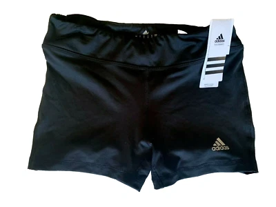 NEW adidas [S] Women Volleyball/Gym Compression Shorts-Black/Silver 110501170 - Image 1 of 2