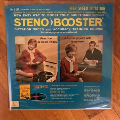 Steno Booster Training Course - VINYL 12" NON-MUSIC RECORD 1976 	Conversa-Phone Foto 1 de 4