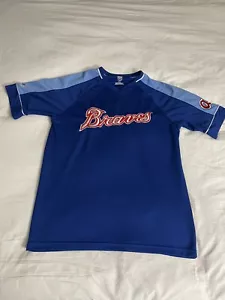 Camiseta deportiva para hombre Cooperstown Majestic Atlanta Braves talla L azul retro - Imagen 1 de 11