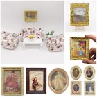 House Vintage Framed Photos Miniature Oil Painting Mini Picture 1:12 Scale