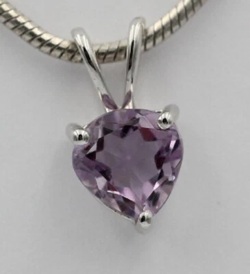 1,2 Carati Ciondolo Ametista 925 Argento Collier Catena Gioiello Violetto Pietra - Immagine 1 di 4