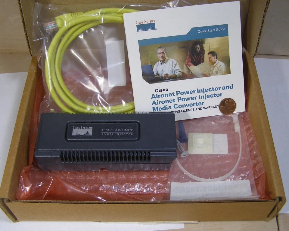 CISCO SYSTEMS AIRONET POWER INJECTOR AND MEDIA CONVERTER AIR-PWRINJ3 IN BOX - Image 1 of 4
