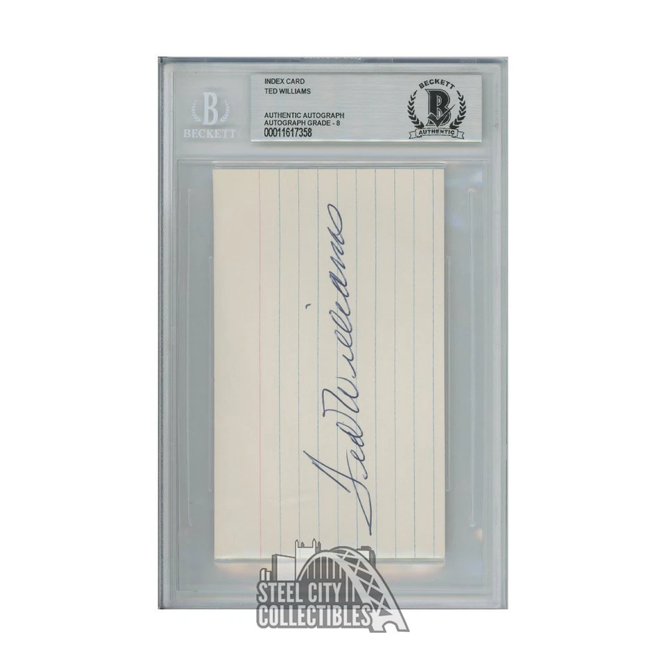Ted Williams Autographed Index Card - BAS 8 - Image 1 of 1