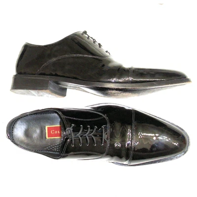 COLE HAAN Hawthorne Red Label INDIA 9.5 Black Patent Leather Formal Oxford Shoe - Image 1 of 4