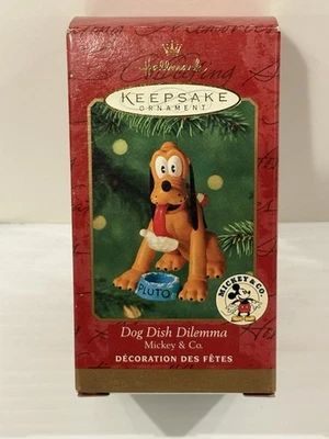2000 Hallmark Keepsake Ornament Pluto 'Dog Dish Dilemma' Disney Novo Na Caixa - Imagem 1 de 2