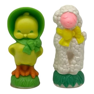 2 Vintage Easter Wizard Decorative Air Fresheners Empty Chick & Sheep Figurines - Picture 1 of 8