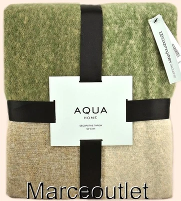 Aqua Home Aqua 人造马海毛扔 50" x 70" 绿色 — 第 1/4 张图片