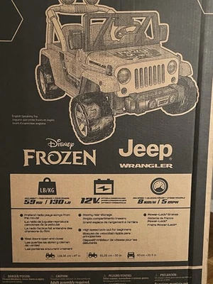 Jeep Wrangler Power Wheels Disney Frozen 12V a batería, edades 3-7 Foto 1 de 4