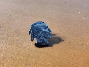 Silver Carlisle PA Tire And Rubber Indian Head Pin Native American Tie Lapel Pin - Picture 1 of 4