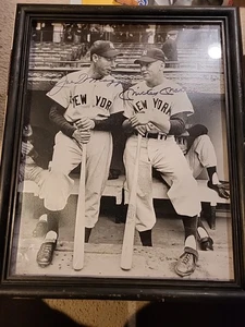 1951 Framed Photo Of Joe Dimazzio And Mickey Mantle - Picture 1 of 8
