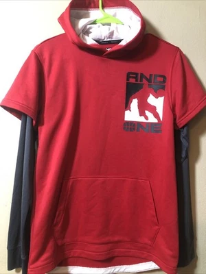 AND1 Niños Rojo Manga Larga Look Capas Sudadera con Capucha Talla XL 14/16 Y UNO Baloncesto Foto 1 de 4