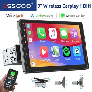 9 in Car Stereo Single 1 DIN Apple Carplay Android Auto HD Touch Screen FM-Radio - Picture 1 of 13