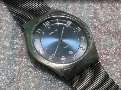 Bering Classic часы мужчин 37 мм синий циферблат титана дата 11937-078. Новый аккумулятор - Изображение 1 из 4