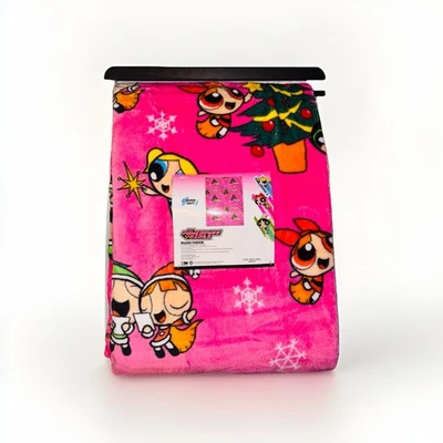 Manta de felpa de Navidad Powerpuff Girls 50x70” rosa vacaciones nueva con etiquetas Foto 1 de 2