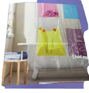 Wild Sage 72 Zoll x 72 Zoll Peyton Taschen PEVA Duschvorhang - Neu im Paket - Bild 1 von 4