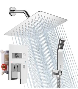 SR SUN RISE Shower Faucet Set - Shower Valve 8" Rainfall Shower Head & Handheld - Picture 1 of 5