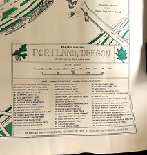 Vintage Portland OR Street Map Copyright 1972 25" x 32" John Tomlinson