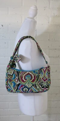 Bolso de Hombro Vera Bradley Zoe Seda Paisley Edición Limitada Turquesa Magenta Foto 1 de 4