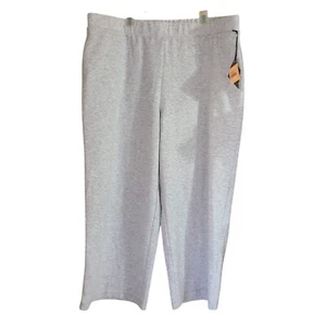 Ava & Viv Light Heather Gray Wide Leg Sweatpants Plus Size 3XL Lounge Pull On  - Picture 1 of 10