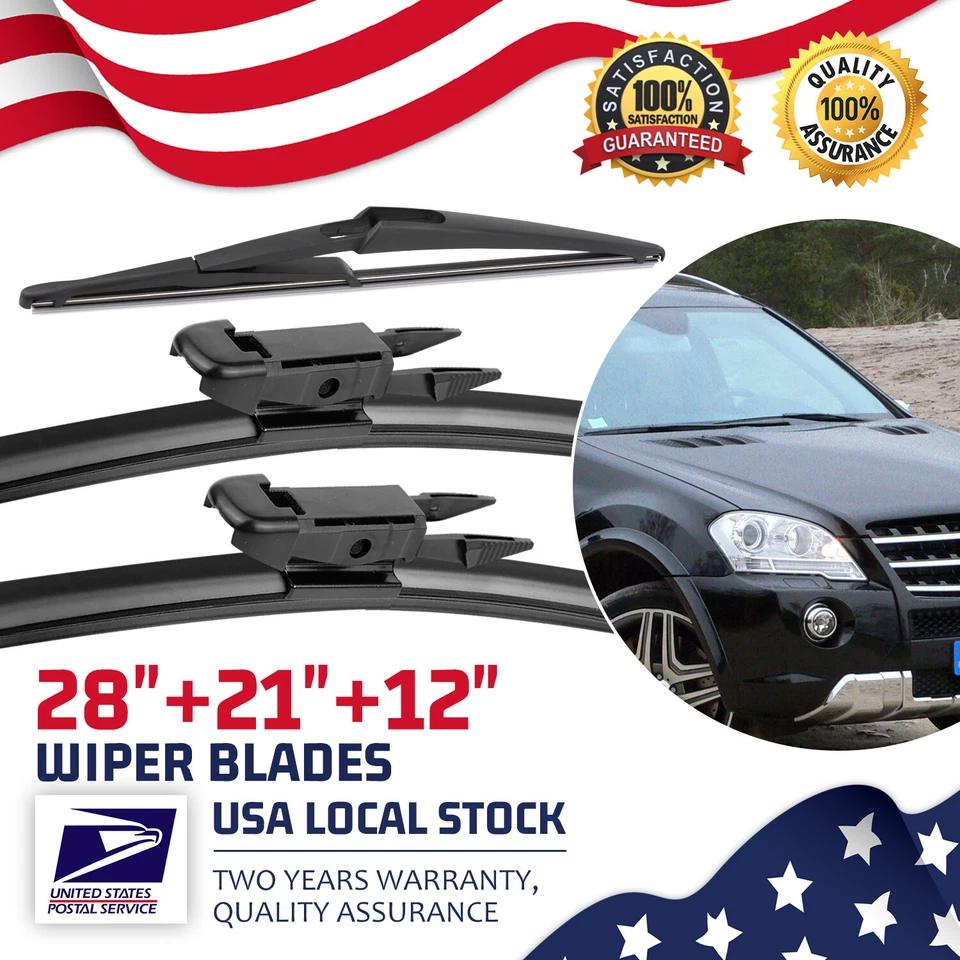 Mute Windshield Wiper Blades 28"21"12" Fit For 2006-2011 Mercedes-Benz ML500/550 - Изображение 1 из 4