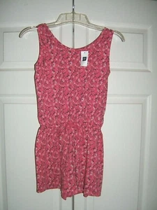 Gap Kids Girls Pink Floral Romper Medium 8 (NEW) - Picture 1 of 7