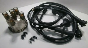 GREY IGNITION WIRES & DISTRIBUTOR CAP SET VOLKSWAGEN T1 BUG SUPER BEETLE 1946-79 - Picture 1 of 3