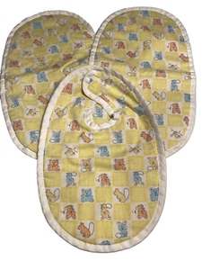 baby burp rags & bib handmade vintage animals boys girls - Picture 1 of 3