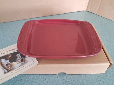 Longaberger Pottery Snack Appetizer Luncheon Plate in Paprika red NEW in box