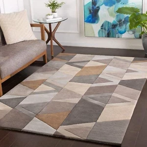 Geometrisches Design Teppich Handarbeit Wollflor sind Teppiche Farbe Multy Modern Rug 8x10ft - Bild 1 von 11
