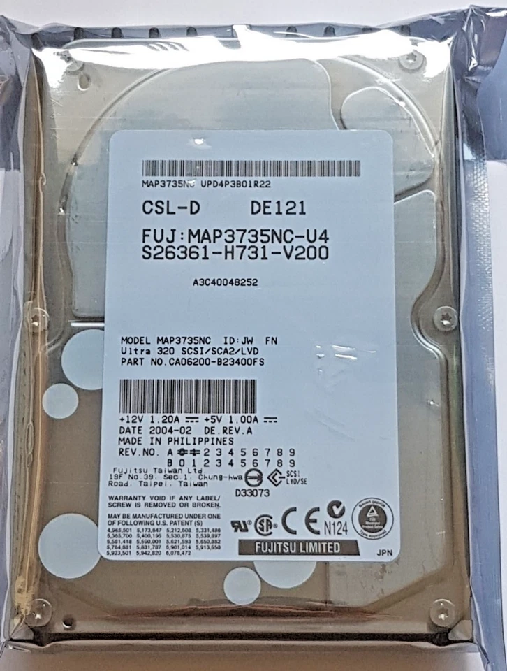 73.5 GB Fujitsu MAP3735NC 10K Ultra 320 SCSI/SCA2 / Lvd 80pin 3.5 " Hard Disk - Image 1 of 1