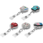 5 Pcs Multi-function Badge Holder Easy-to-pull ID Keyholder Work Permit
