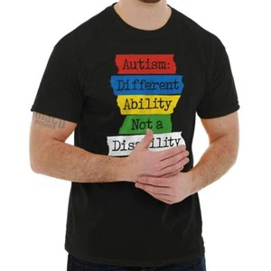 Autism Different Ability Not A Disability Womens or Mens Crewneck T Shirt Tee - Picture 1 of 9
