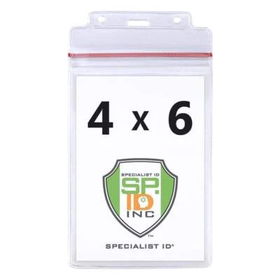 Extra Large 4X6 Badge & Passport ID Holder - Waterproof with Resealable Zip Top - Image 1 of 4