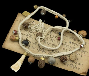 Collier Chaman - Tantrique Mala - Rituel medium Gurung - Collier Chamane #1920 - Imagen 1 de 5