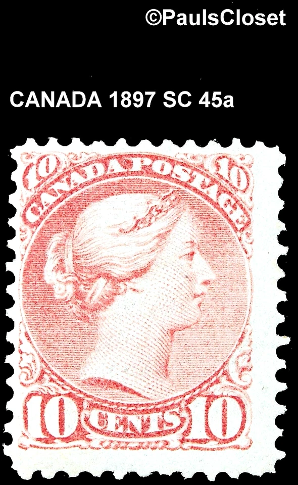 CANADÁ 1897 SC45a Reina Victoria Rosa Opaca 10¢ Impresión Ottawa MNH OG FINO Foto 1 de 2