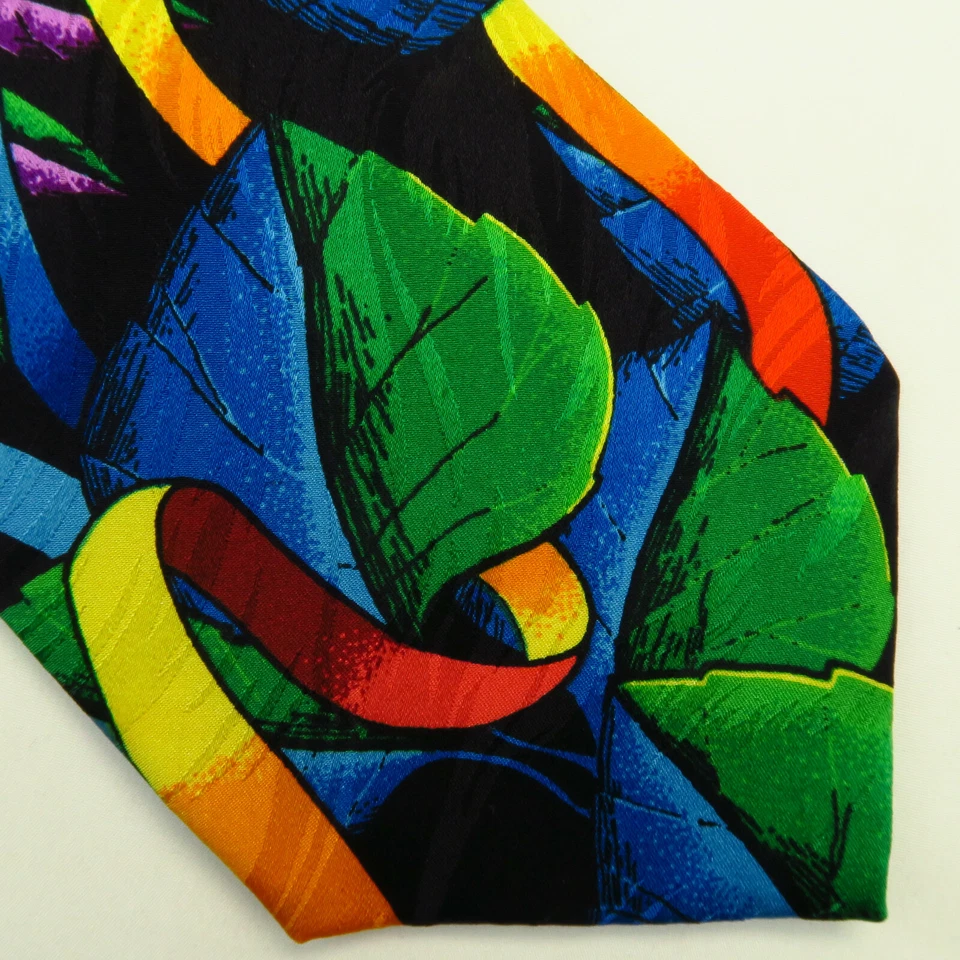 Corbata de cuello vintage Rush Limbaugh para hombre colorida floral 58"x3,75" años 90 sin límites  Foto 1 de 4