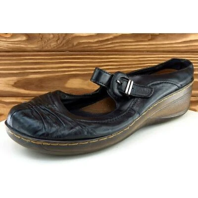 Trampas desnudas talla 11 M punta redonda negra cuero Mary Jane para mujer Foto 1 de 4