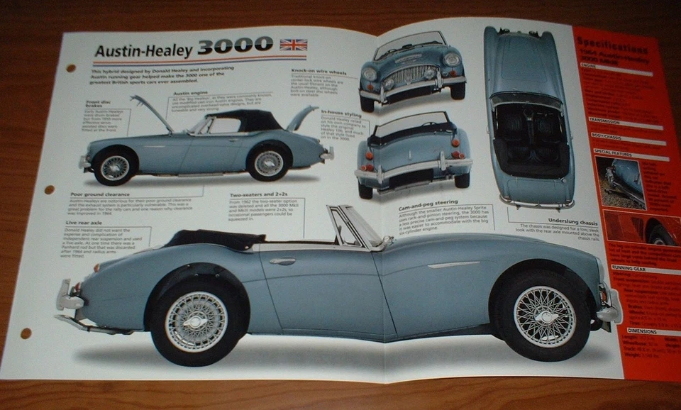 1964 AUSTIN-HEALEY 3000 MKIII ORIGINAL IMP BROCHURE 64 MK III INFO SPECS MK3 3 - Image 1 of 1