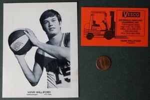 ABA Carolina Cougars star Vann Williford autographed business card & photo set-- - Picture 1 of 1