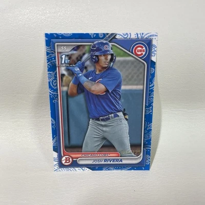 2024 Bowman Prospects Baseball Josh Rivera Blue Pattern /125 1st Chicago Cubs - Image 1 of 2