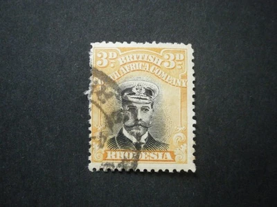 Rhodesia - BSAC KGV 1918 3d black & ochre SG260 G-FU - Image 1 of 2