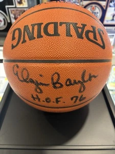 ELGIN BAYLOR Los Angeles Lakers Autograph Signed HOF Inscribed Basketball PSA - Picture 1 of 3
