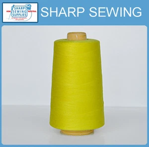 1 SPOOL YELLOW 100% SPUN POLYESTER SERGER QUILTING THREAD T27 6000 YARDS #926 - Picture 1 of 1