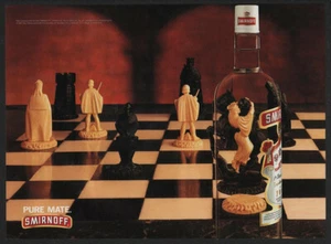 1997 SMIRNOFF Vodka - Pure Mate - Chessboard VINTAGE AD - Picture 1 of 1