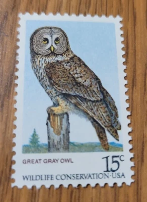 Scott #1760 American Owls Great Gray Owl Stamp 1978 U.S. Postage 15 Cents MNH - Image 1 of 2