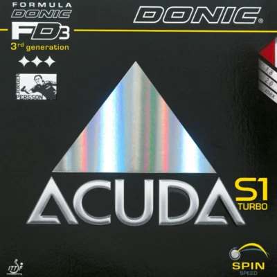 Donic Acuda S1 Turbo Table Tennis & Ping Pong Rubber, Choose Color and Thickness