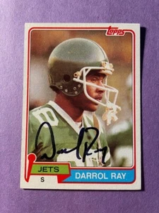 SIGNED DARROL RAY 1981 TOPPS ROOKIE FOOTBALL CARD AUTOGRAPH - JETS - Picture 1 of 2