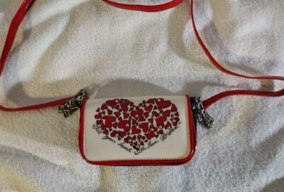 Bolso Bandolera Brighton Corazones Cuentas Cartera sin asas Cartera Roja Negra Pequeña Foto 1 de 4