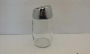 LIBBY OF CANADA SUGAR DISPENSER, GLASS W/CHROME PLATED TOP, 5-1/2" TALL, 12 oz   - Picture 1 of 6